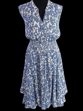 Chelsea & Theodore Floral Paisley Smocked Waist Sleeveless Midi Dress 1X